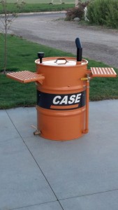 Homemade BBQ smoker made from steel drum